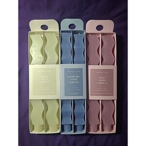 Room Essentials Taper Candles Set Wavy And Diamond 6 Pc Set